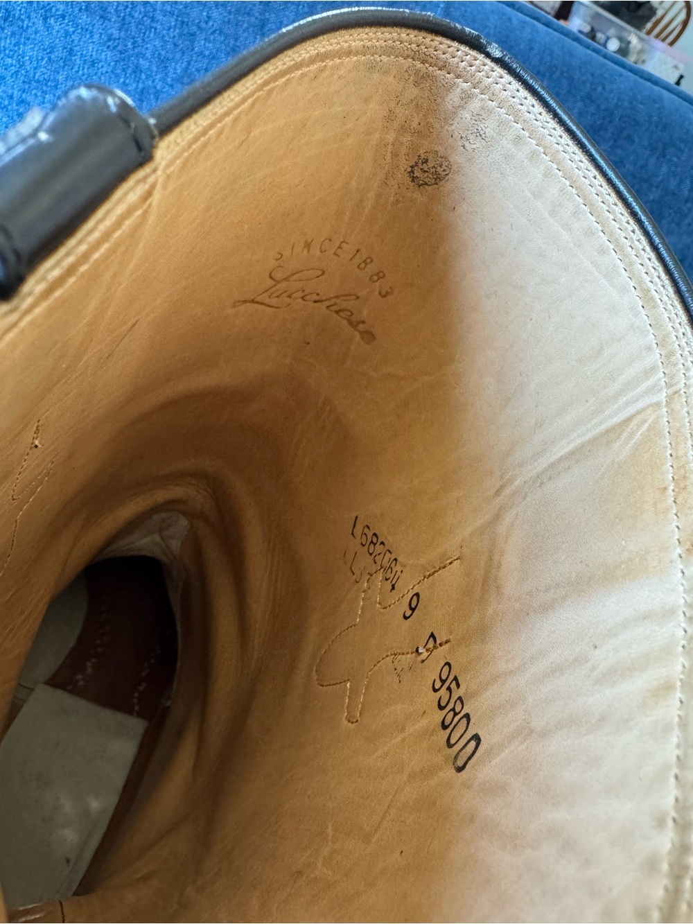 Vintage Lucchese 9D Black Stovetop Leather Cowboy Boots - Picture 3 of 9